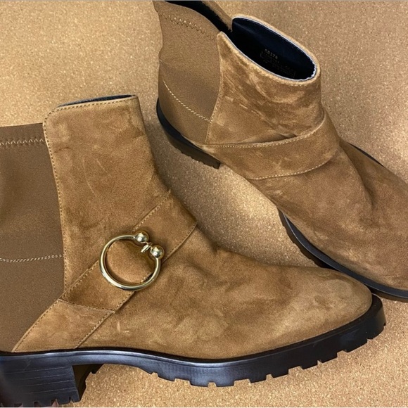 Stuart Weitzman Womens Suede and Neoprene Ankle boots Size 7 - Picture 7 of 16